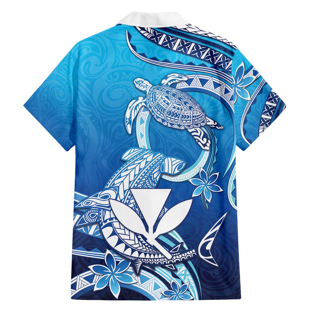 Hawaii Family Matching Off Shoulder Short Dress and Hawaiian Shirt Turtle With Hammerhead Shark Oceanic