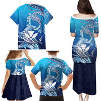 Hawaii Family Matching Puletasi and Hawaiian Shirt Turtle With Hammerhead Shark Oceanic DT04 - Polynesian Pride