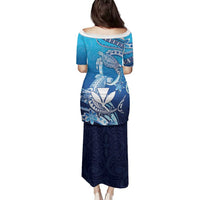 Hawaii Family Matching Puletasi and Hawaiian Shirt Turtle With Hammerhead Shark Oceanic DT04 - Polynesian Pride