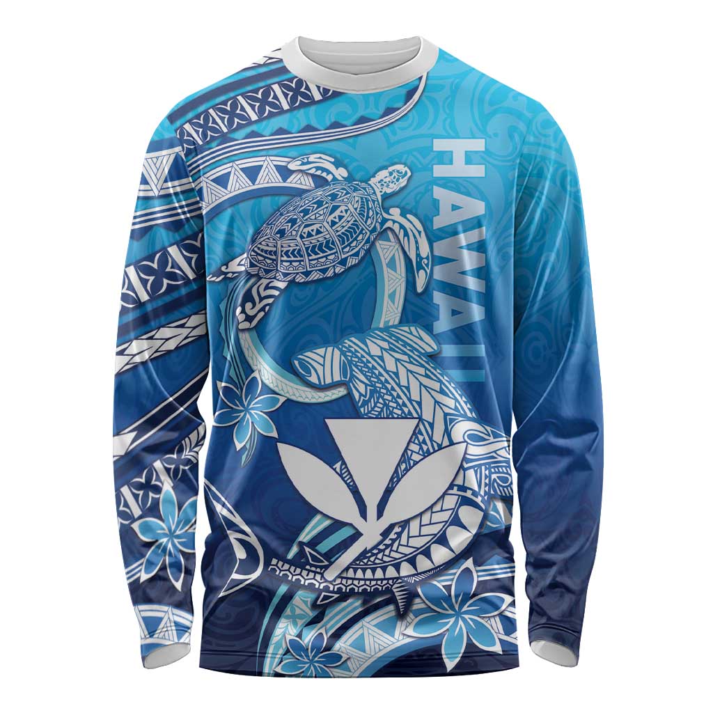 Hawaii Long Sleeve Shirt Turtle With Hammerhead Shark Oceanic