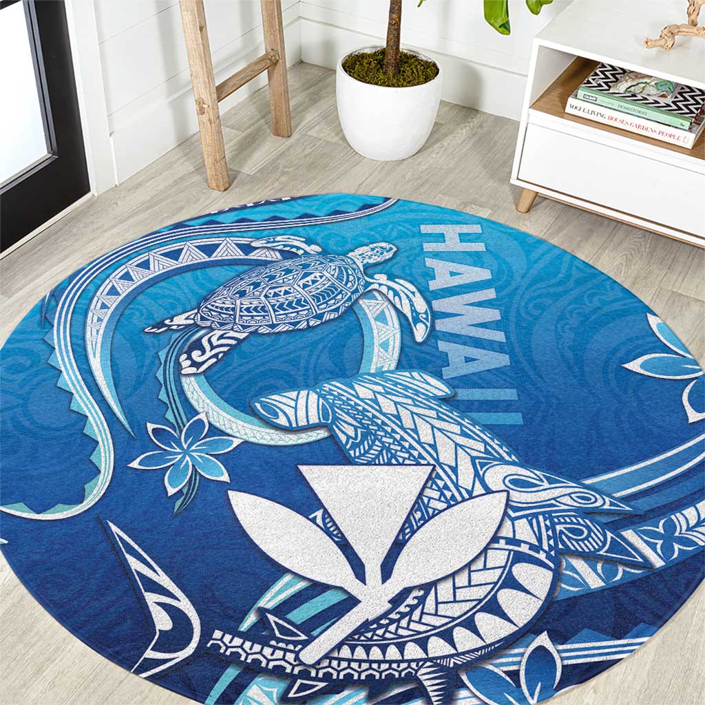 Hawaii Round Carpet Turtle With Hammerhead Shark Oceanic