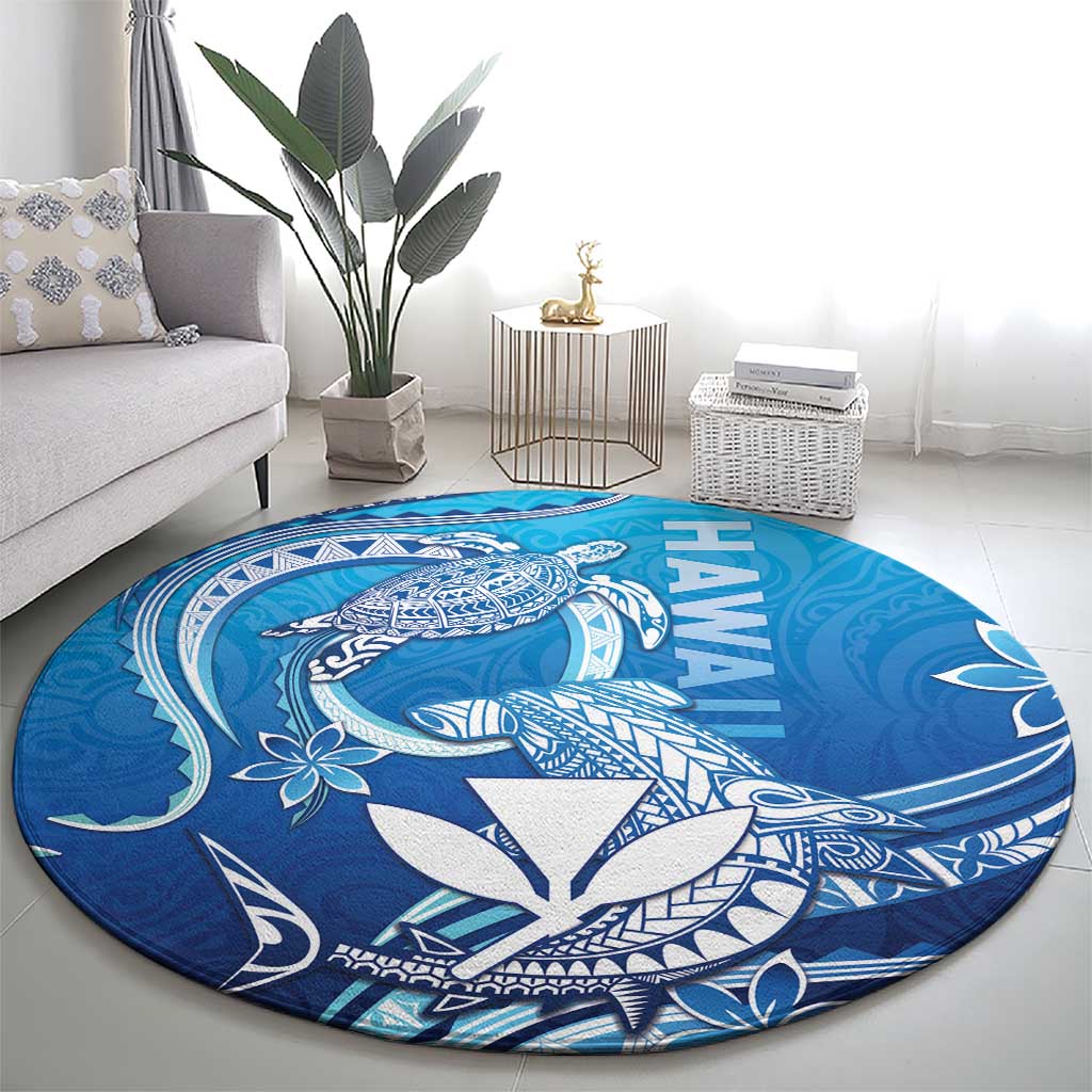 Hawaii Round Carpet Turtle With Hammerhead Shark Oceanic
