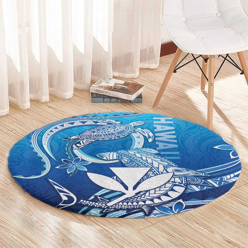 Hawaii Round Carpet Turtle With Hammerhead Shark Oceanic