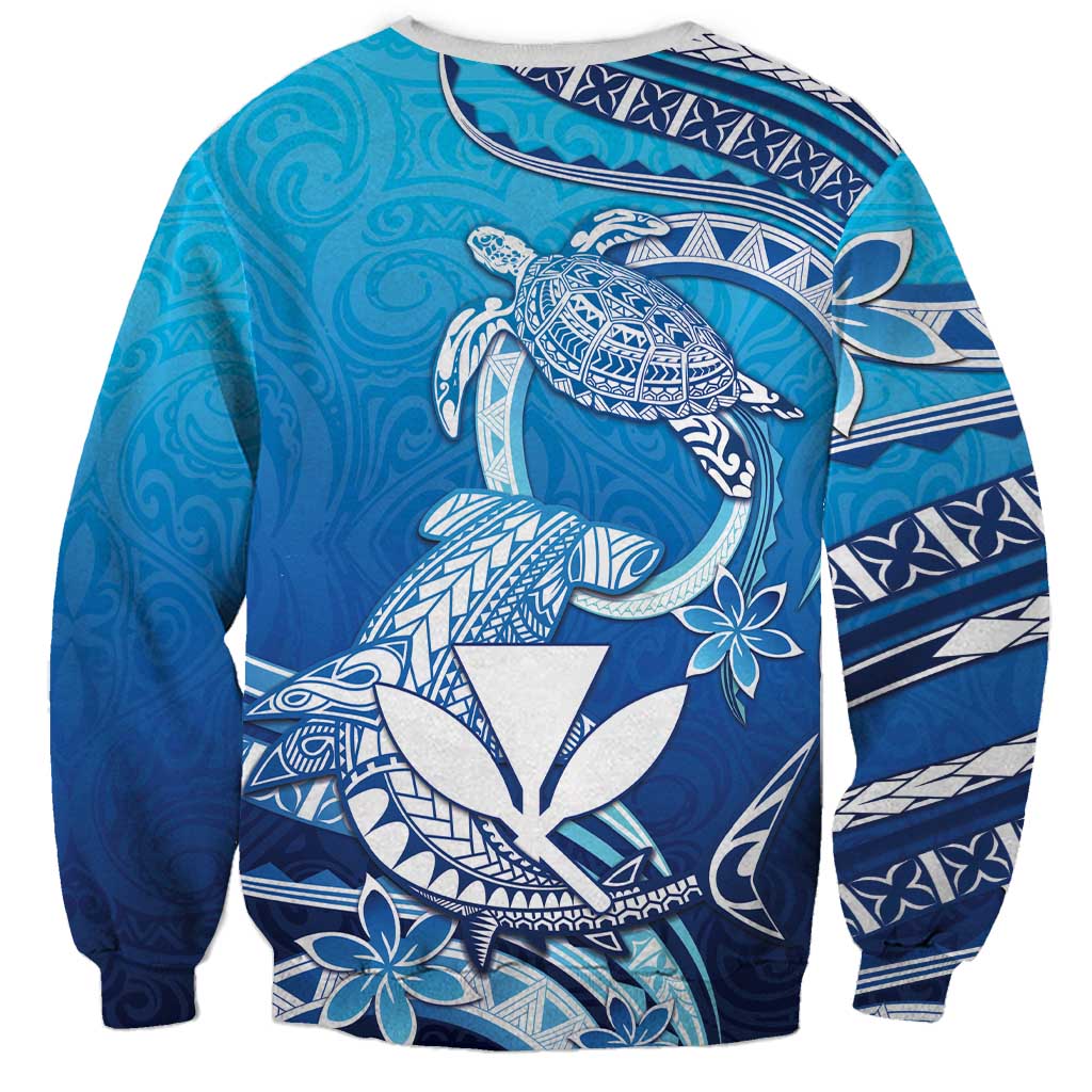Hawaii Sweatshirt Turtle With Hammerhead Shark Oceanic DT04 - Polynesian Pride