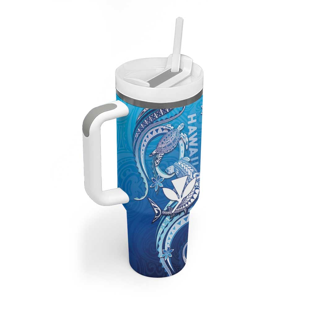 Hawaii Tumbler With Handle Turtle With Hammerhead Shark Oceanic