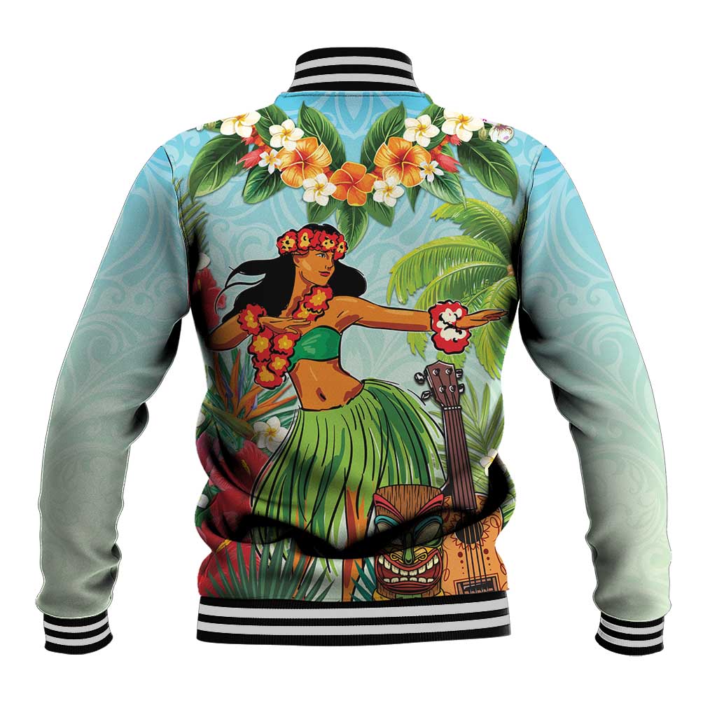 Hawaii Lei Day Baseball Jacket Hula Girl With Tropical Forest DT04 - Polynesian Pride