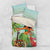 Hawaii Lei Day Bedding Set Hula Girl With Tropical Forest