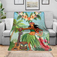 Hawaii Lei Day Blanket Hula Girl With Tropical Forest DT04 - Polynesian Pride