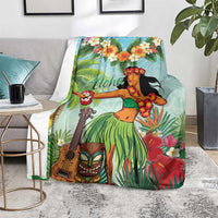 Hawaii Lei Day Blanket Hula Girl With Tropical Forest DT04 - Polynesian Pride