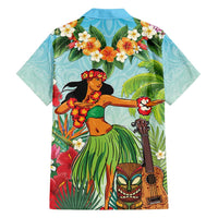 Hawaii Lei Day Family Matching Long Sleeve Bodycon Dress and Hawaiian Shirt Hula Girl With Tropical Forest DT04 - Polynesian Pride