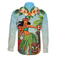 Hawaii Lei Day Family Matching Puletasi and Hawaiian Shirt Hula Girl With Tropical Forest