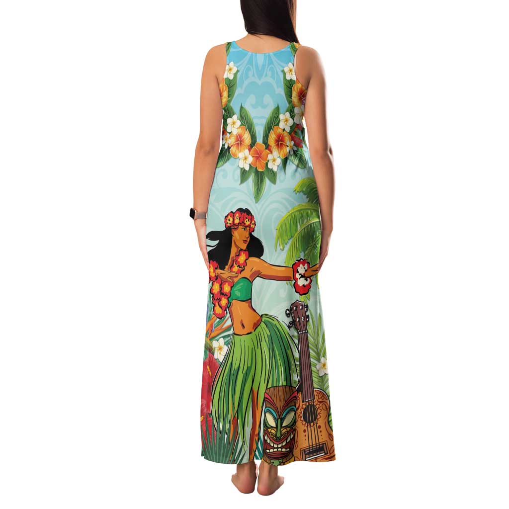 Hawaii Lei Day Family Matching Tank Maxi Dress and Hawaiian Shirt Hula Girl With Tropical Forest DT04 - Polynesian Pride