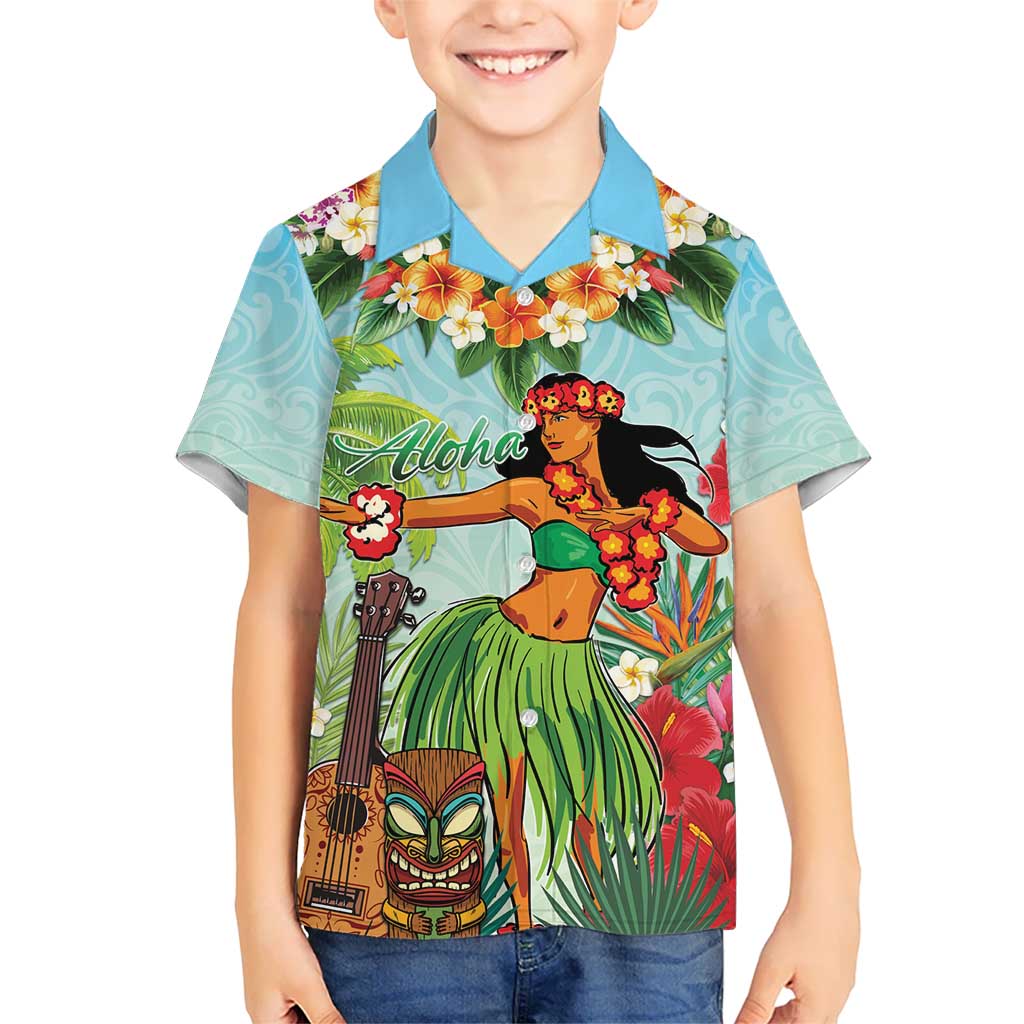Hawaii Lei Day Hawaiian Shirt Hula Girl With Tropical Forest