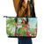 Hawaii Lei Day Leather Tote Bag Hula Girl With Tropical Forest