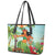 Hawaii Lei Day Leather Tote Bag Hula Girl With Tropical Forest