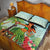 Hawaii Lei Day Quilt Bed Set Hula Girl With Tropical Forest