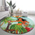 Hawaii Lei Day Round Carpet Hula Girl With Tropical Forest