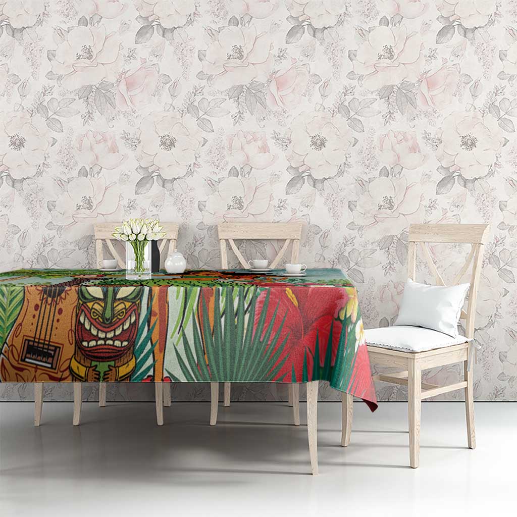 Hawaii Lei Day Tablecloth Hula Girl With Tropical Forest DT04 - Polynesian Pride