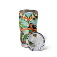 Hawaii Lei Day Tumbler Cup Hula Girl With Tropical Forest