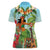 Hawaii Lei Day Women Polo Shirt Hula Girl With Tropical Forest