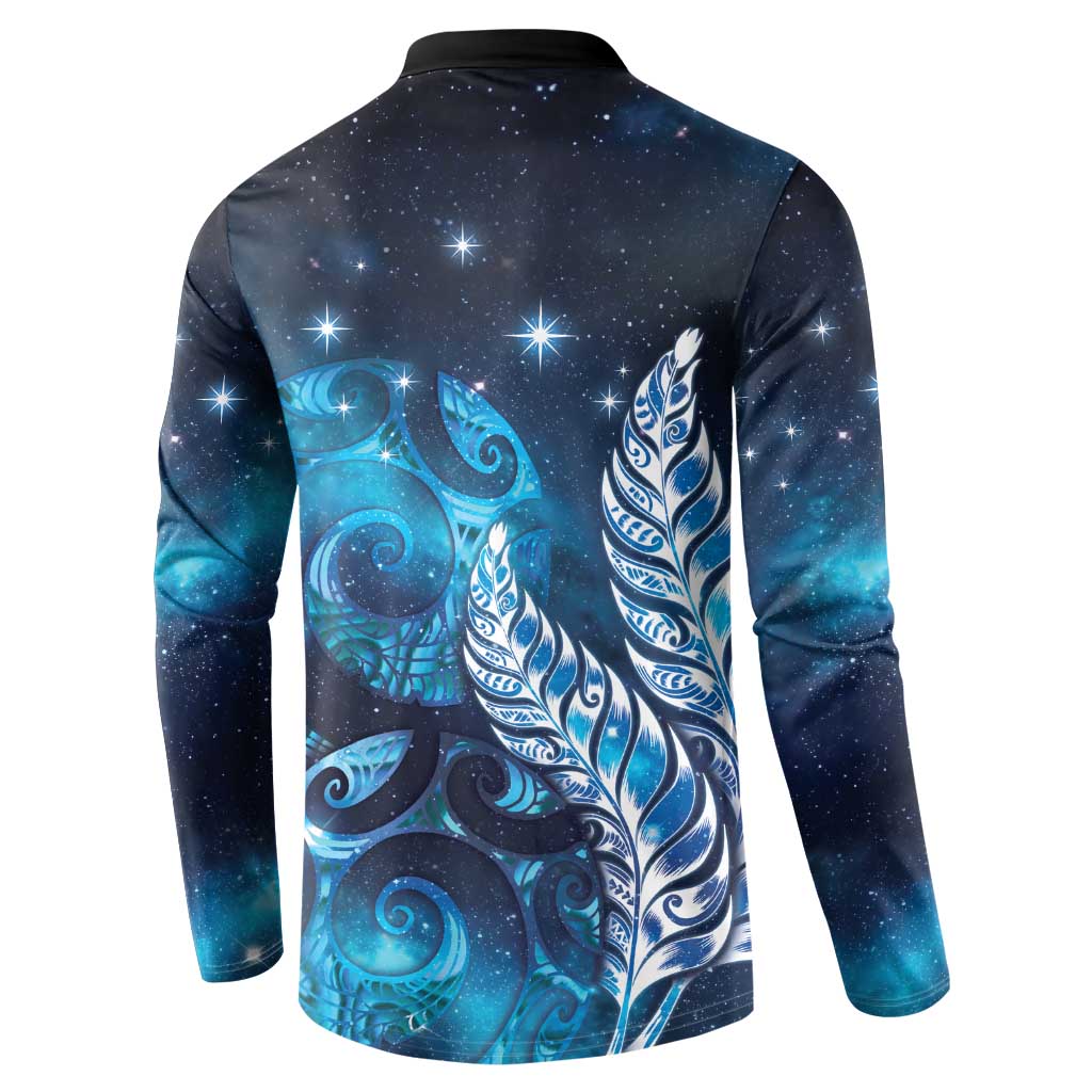 New Zealand Matariki Button Sweatshirt Maori Koru Mix Silver Fern DT04 - Polynesian Pride