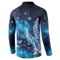New Zealand Matariki Button Sweatshirt Maori Koru Mix Silver Fern DT04 - Polynesian Pride