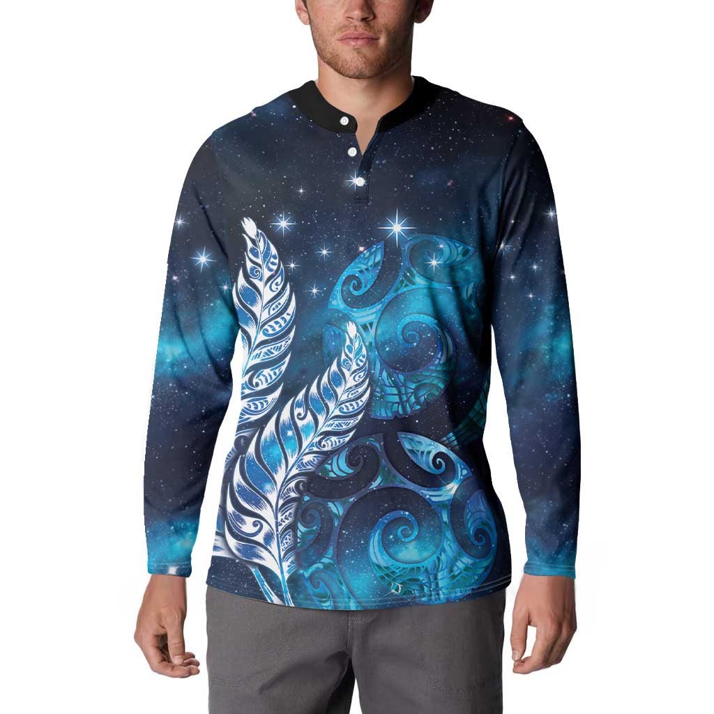 New Zealand Matariki Button Sweatshirt Maori Koru Mix Silver Fern DT04 - Polynesian Pride