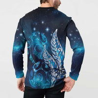 New Zealand Matariki Button Sweatshirt Maori Koru Mix Silver Fern DT04 - Polynesian Pride