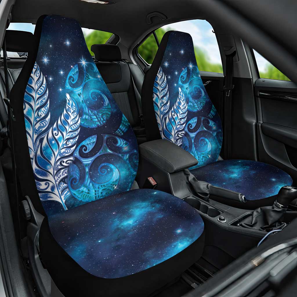 New Zealand Matariki Car Seat Cover Maori Koru Mix Silver Fern DT04 One Size Blue - Polynesian Pride