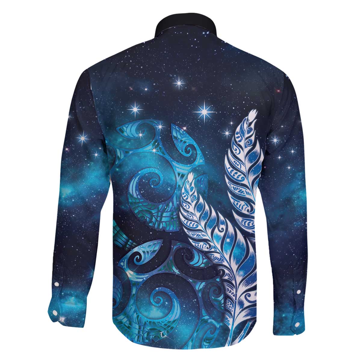 New Zealand Matariki Family Matching Off The Shoulder Long Sleeve Dress and Hawaiian Shirt Maori Koru Mix Silver Fern