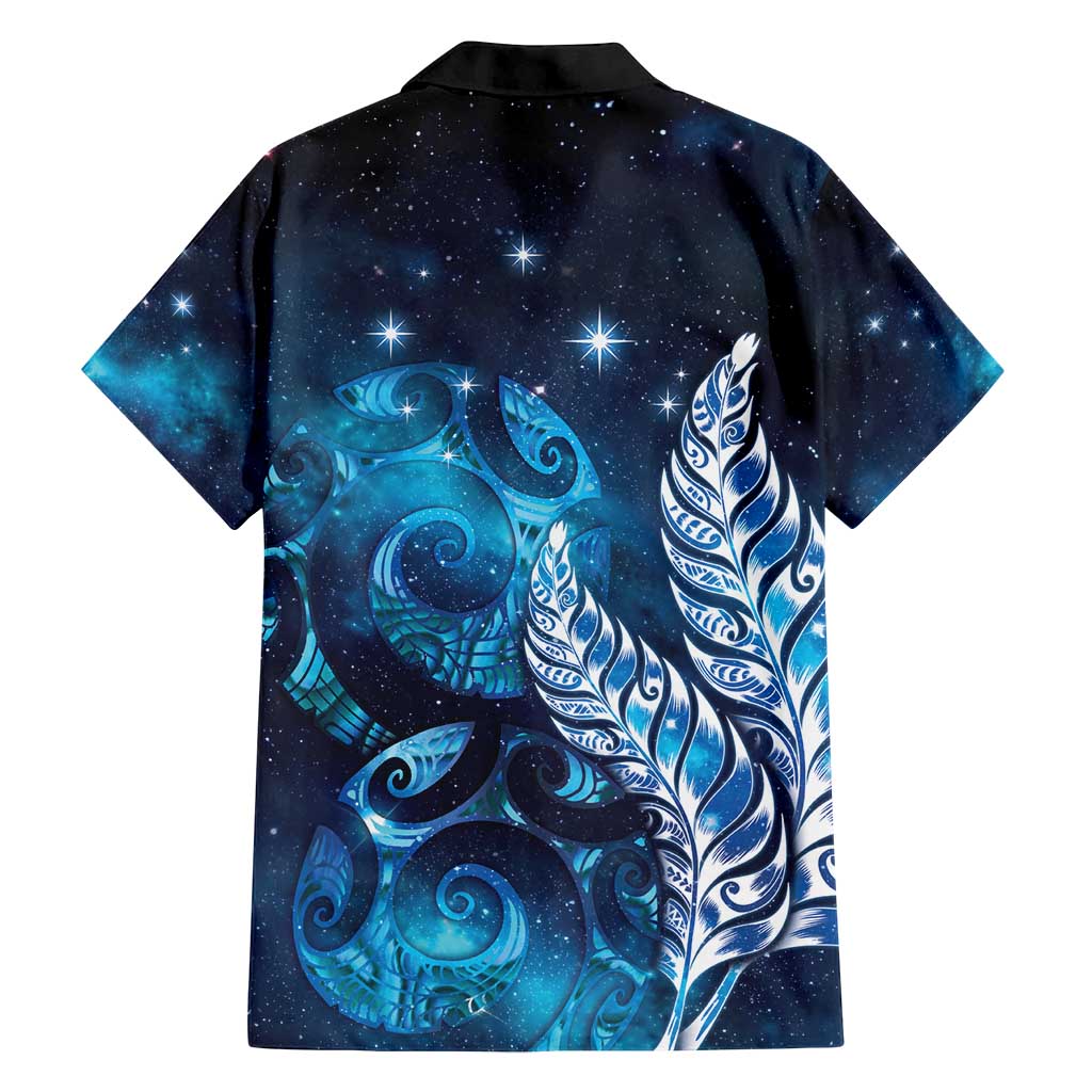 New Zealand Matariki Family Matching Puletasi and Hawaiian Shirt Maori Koru Mix Silver Fern DT04 - Polynesian Pride