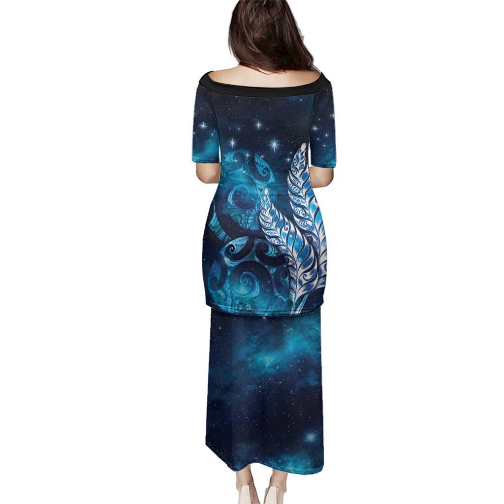 New Zealand Matariki Family Matching Puletasi and Hawaiian Shirt Maori Koru Mix Silver Fern DT04 - Polynesian Pride