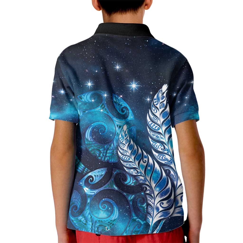 New Zealand Matariki Kid Polo Shirt Maori Koru Mix Silver Fern DT04 - Polynesian Pride