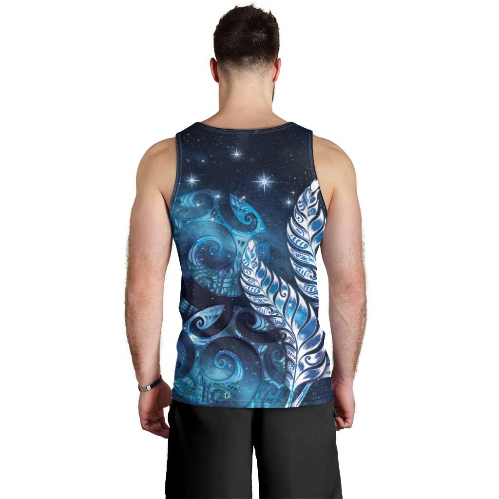 New Zealand Matariki Men Tank Top Maori Koru Mix Silver Fern