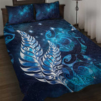 New Zealand Matariki Quilt Bed Set Maori Koru Mix Silver Fern DT04 Blue - Polynesian Pride