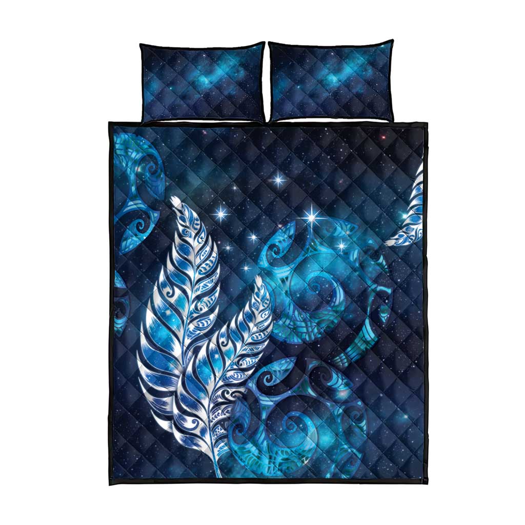 New Zealand Matariki Quilt Bed Set Maori Koru Mix Silver Fern DT04 - Polynesian Pride