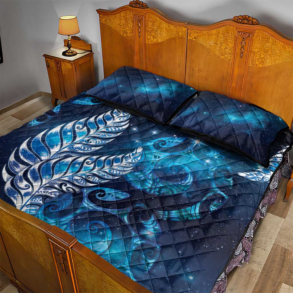 New Zealand Matariki Quilt Bed Set Maori Koru Mix Silver Fern DT04 - Polynesian Pride