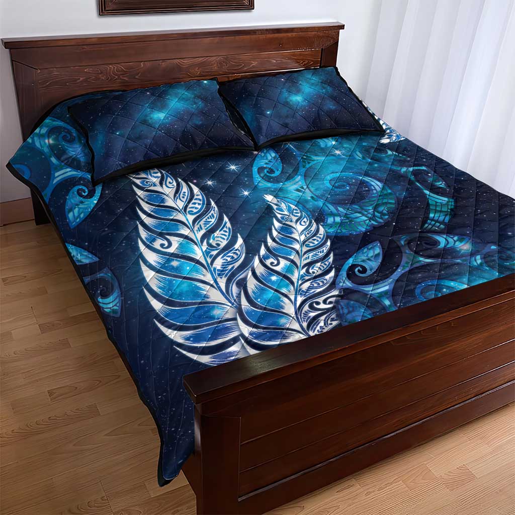 New Zealand Matariki Quilt Bed Set Maori Koru Mix Silver Fern DT04 - Polynesian Pride
