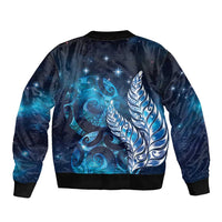 New Zealand Matariki Sleeve Zip Bomber Jacket Maori Koru Mix Silver Fern DT04 - Polynesian Pride