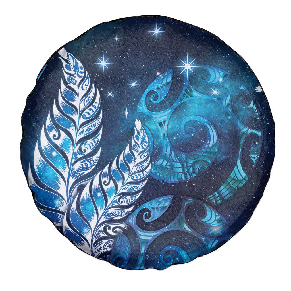 New Zealand Matariki Spare Tire Cover Maori Koru Mix Silver Fern DT04 - Polynesian Pride