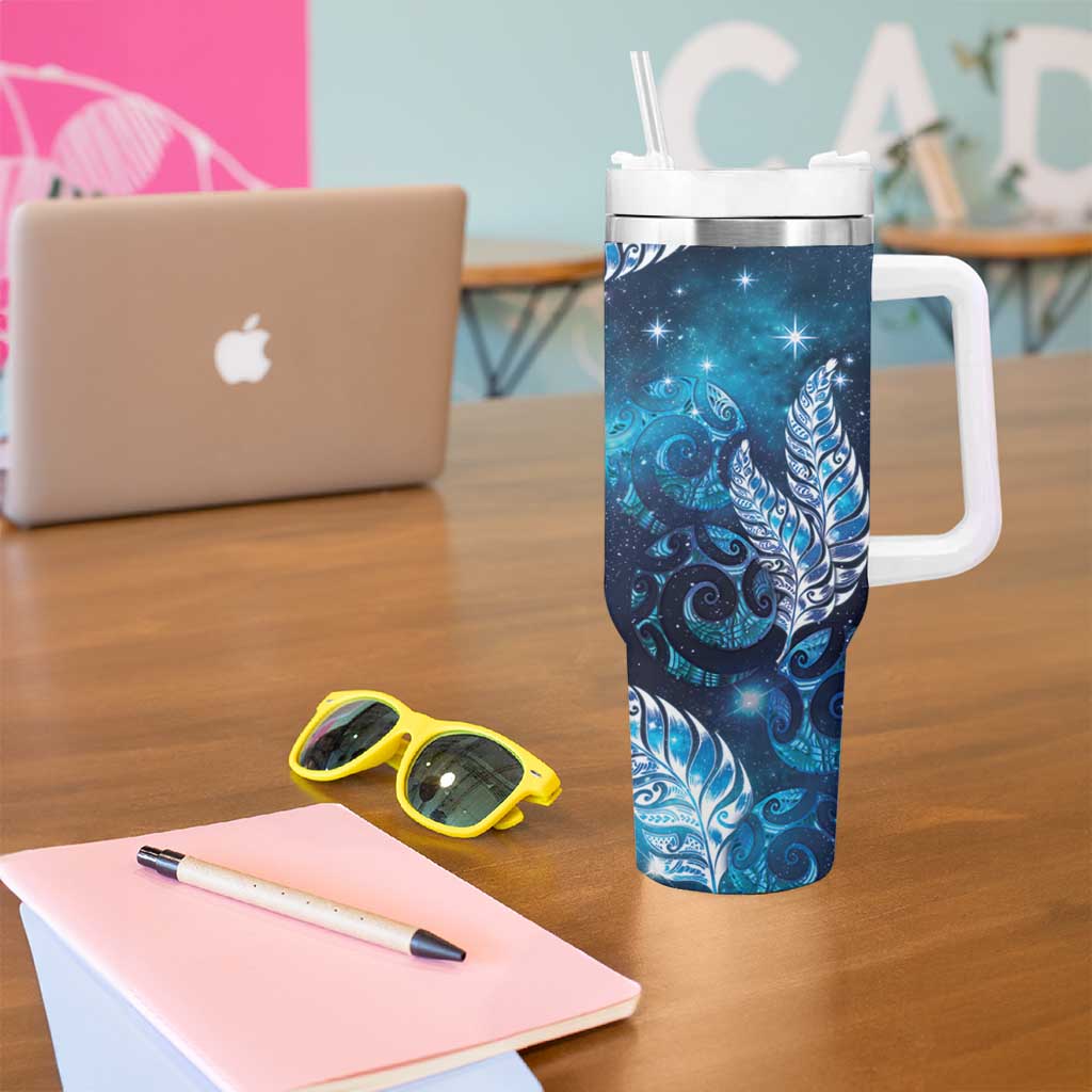 New Zealand Matariki Tumbler With Handle Maori Koru Mix Silver Fern