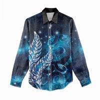 New Zealand Matariki Women Casual Shirt Maori Koru Mix Silver Fern DT04 - Polynesian Pride