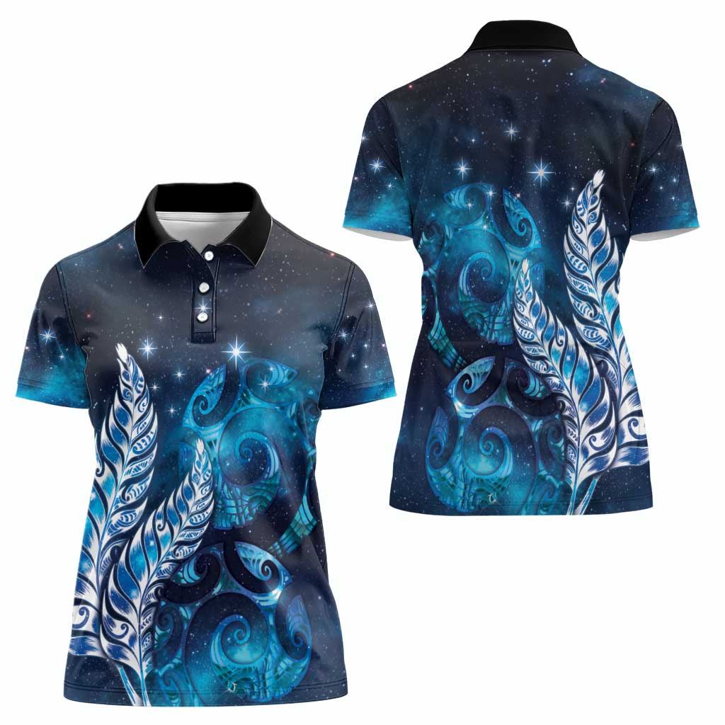 New Zealand Matariki Women Polo Shirt Maori Koru Mix Silver Fern DT04 - Polynesian Pride