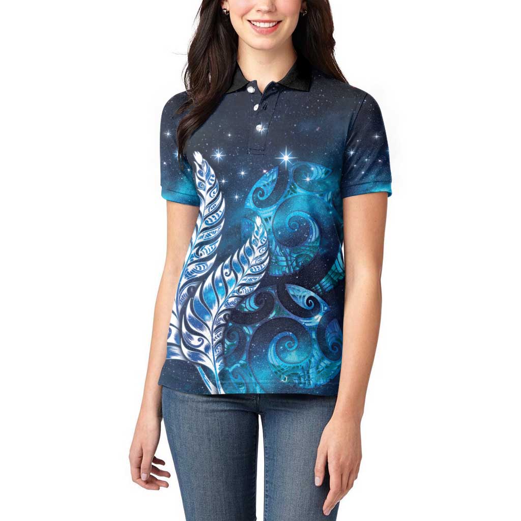 New Zealand Matariki Women Polo Shirt Maori Koru Mix Silver Fern DT04 - Polynesian Pride