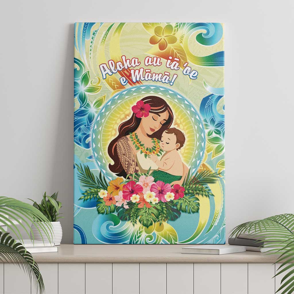 Hawaii Mother's Day Canvas Wall Art I Love You Mom