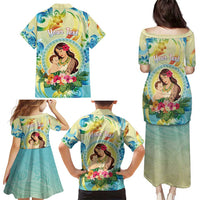 Personalised Hawaii Mother's Day Family Matching Puletasi and Hawaiian Shirt I Love You Mom DT04 - Polynesian Pride