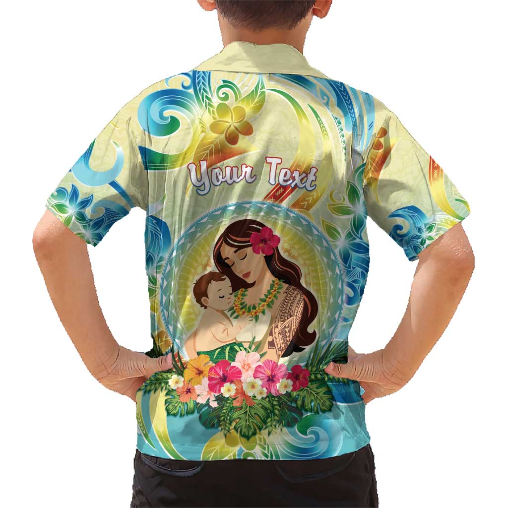 Personalised Hawaii Mother's Day Family Matching Short Sleeve Bodycon Dress and Hawaiian Shirt I Love You Mom DT04 - Polynesian Pride