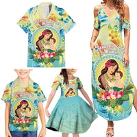 Personalised Hawaii Mother's Day Family Matching Summer Maxi Dress and Hawaiian Shirt I Love You Mom DT04 - Polynesian Pride