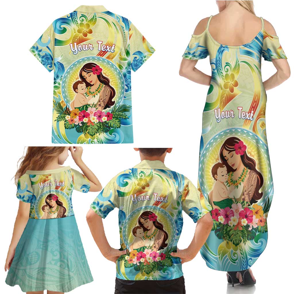 Personalised Hawaii Mother's Day Family Matching Summer Maxi Dress and Hawaiian Shirt I Love You Mom DT04 - Polynesian Pride