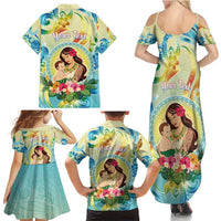 Personalised Hawaii Mother's Day Family Matching Summer Maxi Dress and Hawaiian Shirt I Love You Mom DT04 - Polynesian Pride